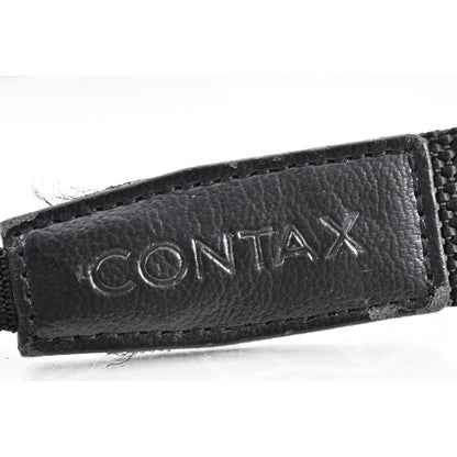 [Pre-owned] Contax Genuine Camera Neck Strap Black Nylon 0.98in (2.5cm) — Near MINT — Japan #2235
