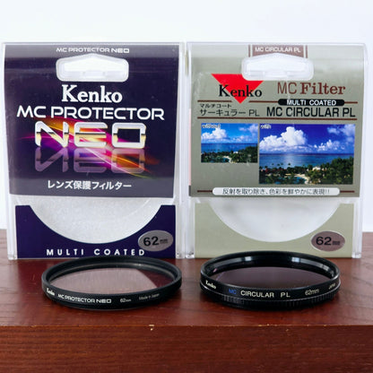 [Pre-owned] Kenko MC Protector Neo / MC Circular PL 62mm Lens Filter — MINT — Japan #4279