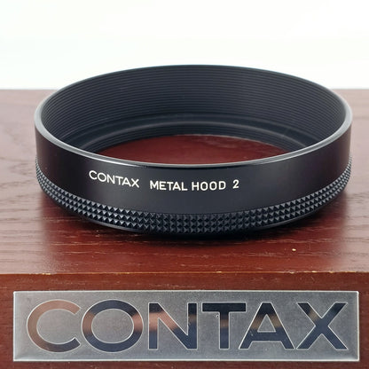 [Pre-owned] Genuine Contax Metal Lens Hood 2 — Top Mint — Japan #5615