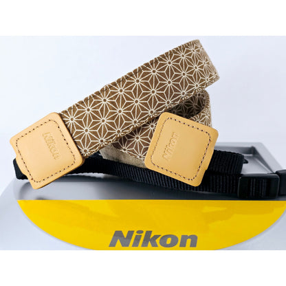 [Pre-owned] Nikon Japanese Hemp Leaf Pattern Camera Strap 3.2cm (1.3in) — Unused — Japan #2911
