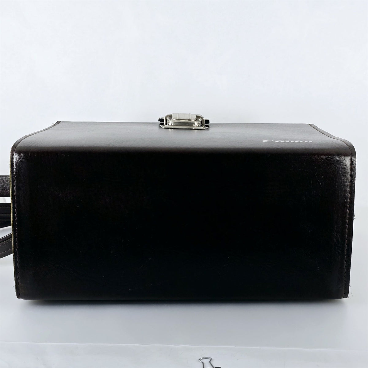 [Pre-owned] Genuine Canon Leather Camera Bag Brown Hard Case Box — Near Mint — Japan #5569