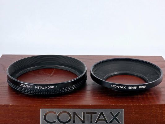 🌸[MINT] Contax Metal Hood 1 with 55/86 Adapter Ring Genuine From JAPAN