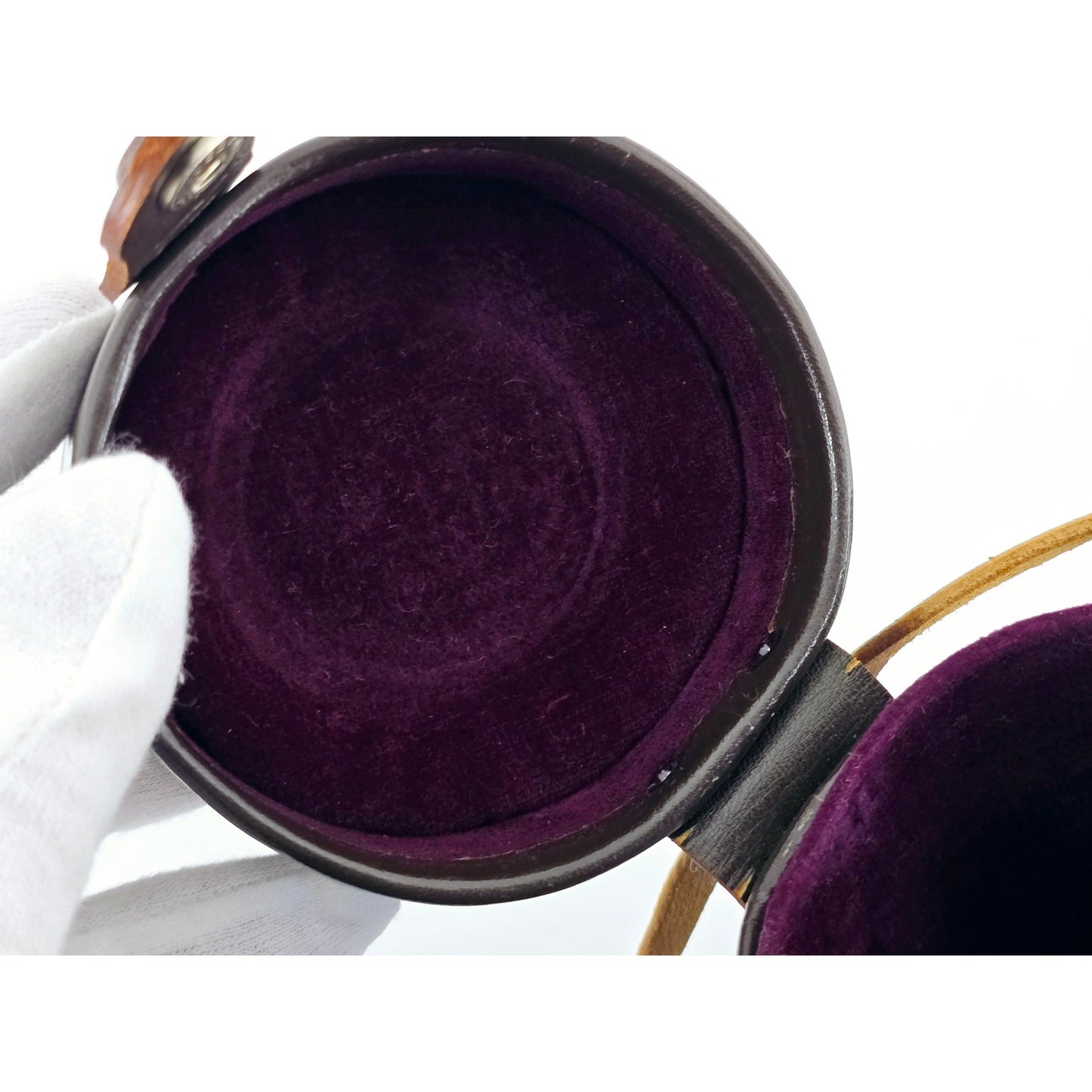 [Pre-owned] Nikon Nippon Kogaku Tokyo Leather Lens Case 6.7in x 2.8in — Near MINT — Japan #4642