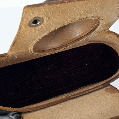 [Pre-owned] Leica Vintage Brown Leather Camera Hard Case — Excellent+++++ — Japan #5456