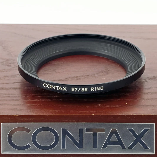 [Pre-owned] Contax 67/86 Step-Up Ring Adapter Filter Ring (Black) — Near Mint — Japan #5602