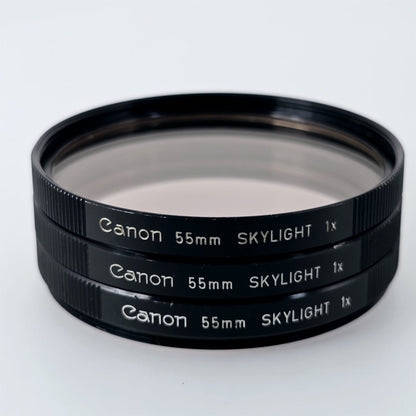 [Pre-owned] Canon Skylight 1x / UV / Protect Lens Filter 52mm 55mm (12 pcs Bundle) — Near Mint — Japan #5452