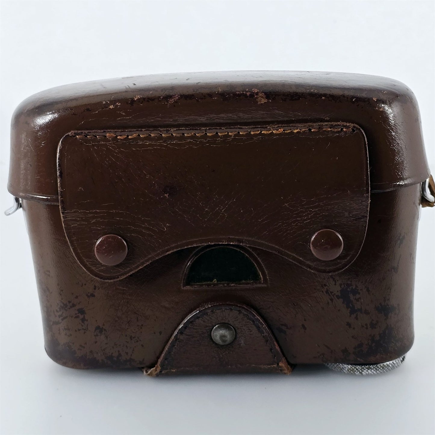[Pre-owned] Leica Vintage Brown Leather Camera Hard Case — Excellent+++++ — Japan #5456