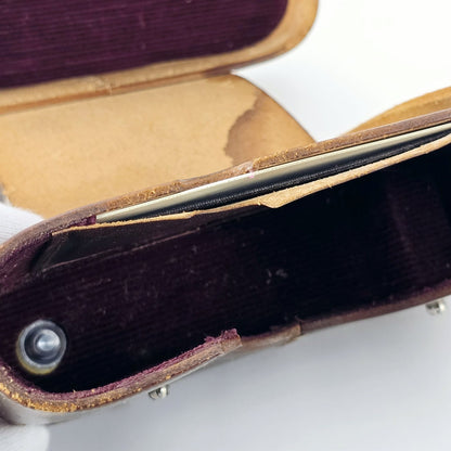 [Pre-owned] Leica Vintage Brown Leather Camera Hard Case — Excellent+++++ — Japan #5456