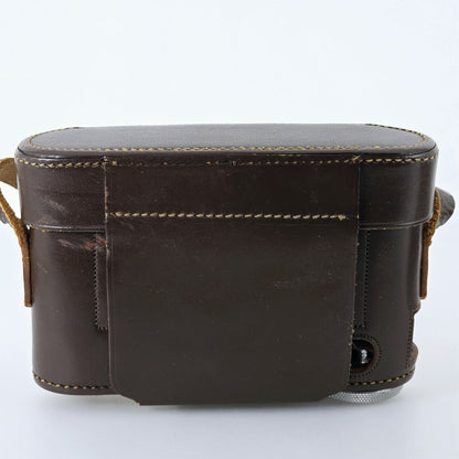 [Pre-owned] Leica Vintage Brown Leather Camera Hard Case — Excellent+++++ — Japan #5456