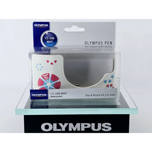 [Pre-owned] Olympus Pen CS-39B White Body Jacket Case for E-PL6/PL5/PM2 — Unused — Japan #5093