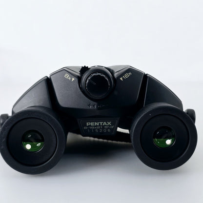 [Pre-owned] Pentax UCF Compact 8-16x21 Zoom Binoculars (Gray) — Near Mint — Japan #5543