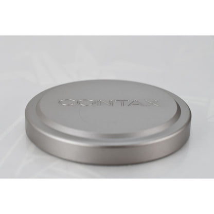[Pre-owned] Contax Metal Hood GG-3 57mm & GK-54 Lens Cap — Top MINT — Japan #2190