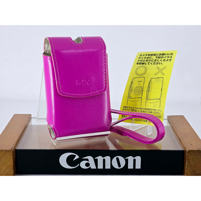 [Pre-owned] Genuine Canon IXY Digital Camera Case Pink — Top MINT — Japan #4656