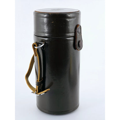 [Pre-owned] Nikon Nippon Kogaku Tokyo Leather Lens Case 6.7in x 2.8in — Near MINT — Japan #4642