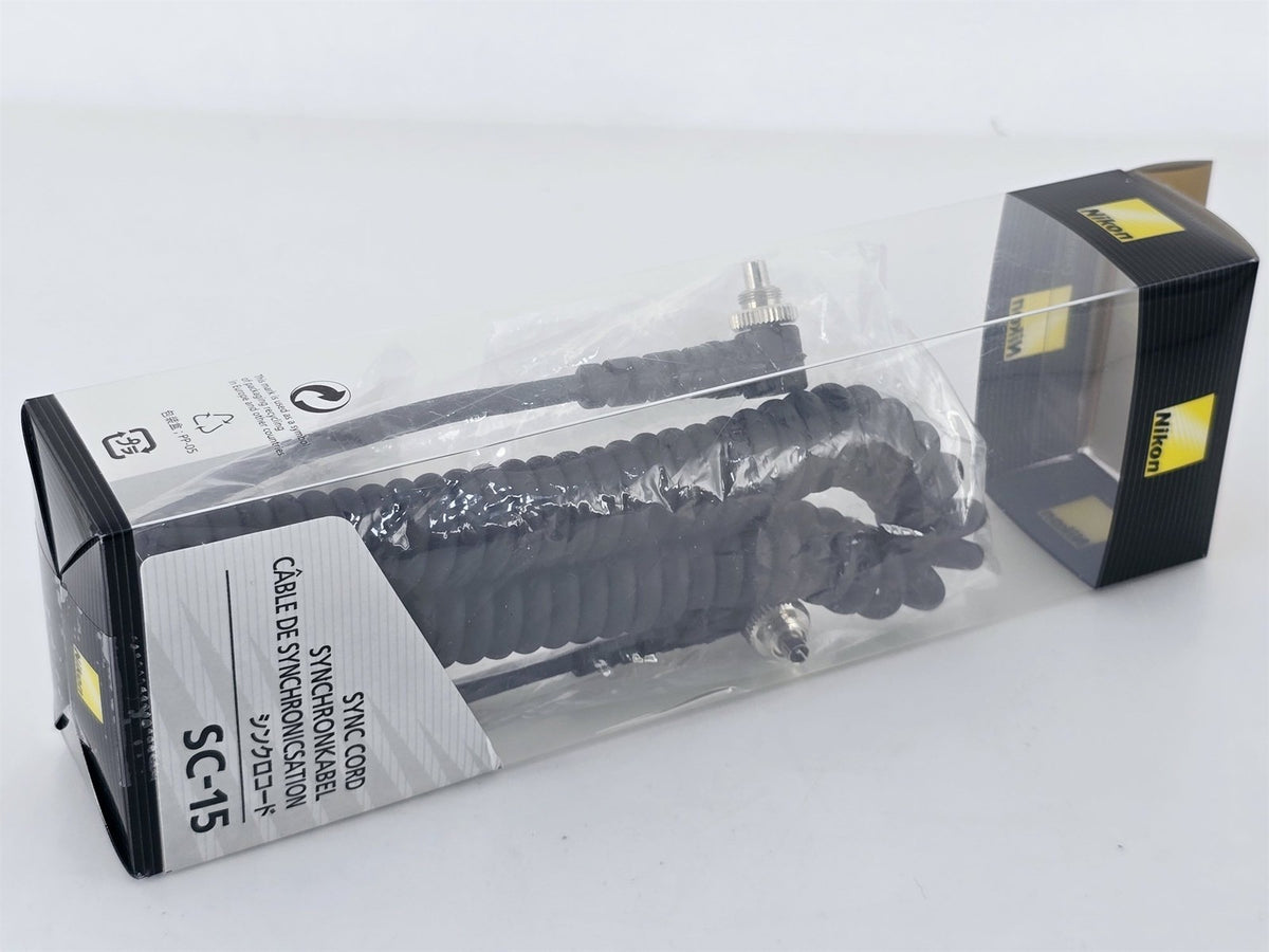 [Pre-owned] Nikon SC-15 Sync Cord Flash Cable for F3 F4 F5 F6 FM2 — Unused — Japan #4582
