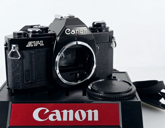[Pre-owned] Canon AV-1 SLR 35mm Film Camera Body (Black) — Near Mint+++ — Japan #5654