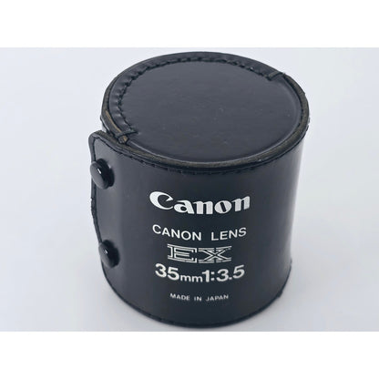 [Pre-owned] Canon EX Lens Hard Leather Case for 35/3.5 95/3.5 125/3.5 — Near MINT — Japan #4662