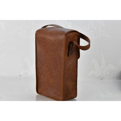 [Pre-owned] Nikon SS-7 Soft Brown Leather Flash Case for SB-7 SB-8 SB-9 SB-10 — MINT — Japan #2398