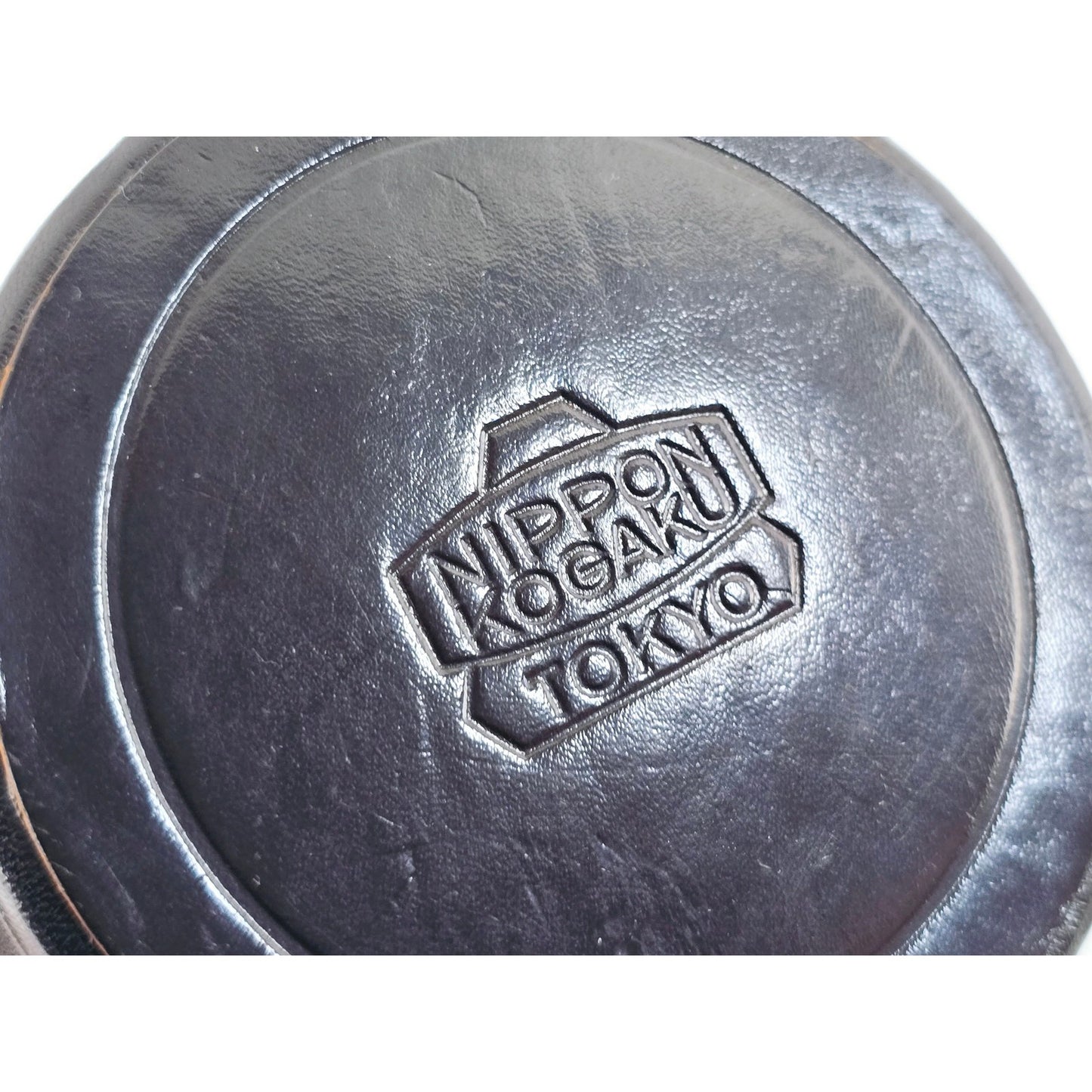 [Pre-owned] Nikon Nippon Kogaku Tokyo Leather Lens Case 6.7in x 2.8in — Near MINT — Japan #4642