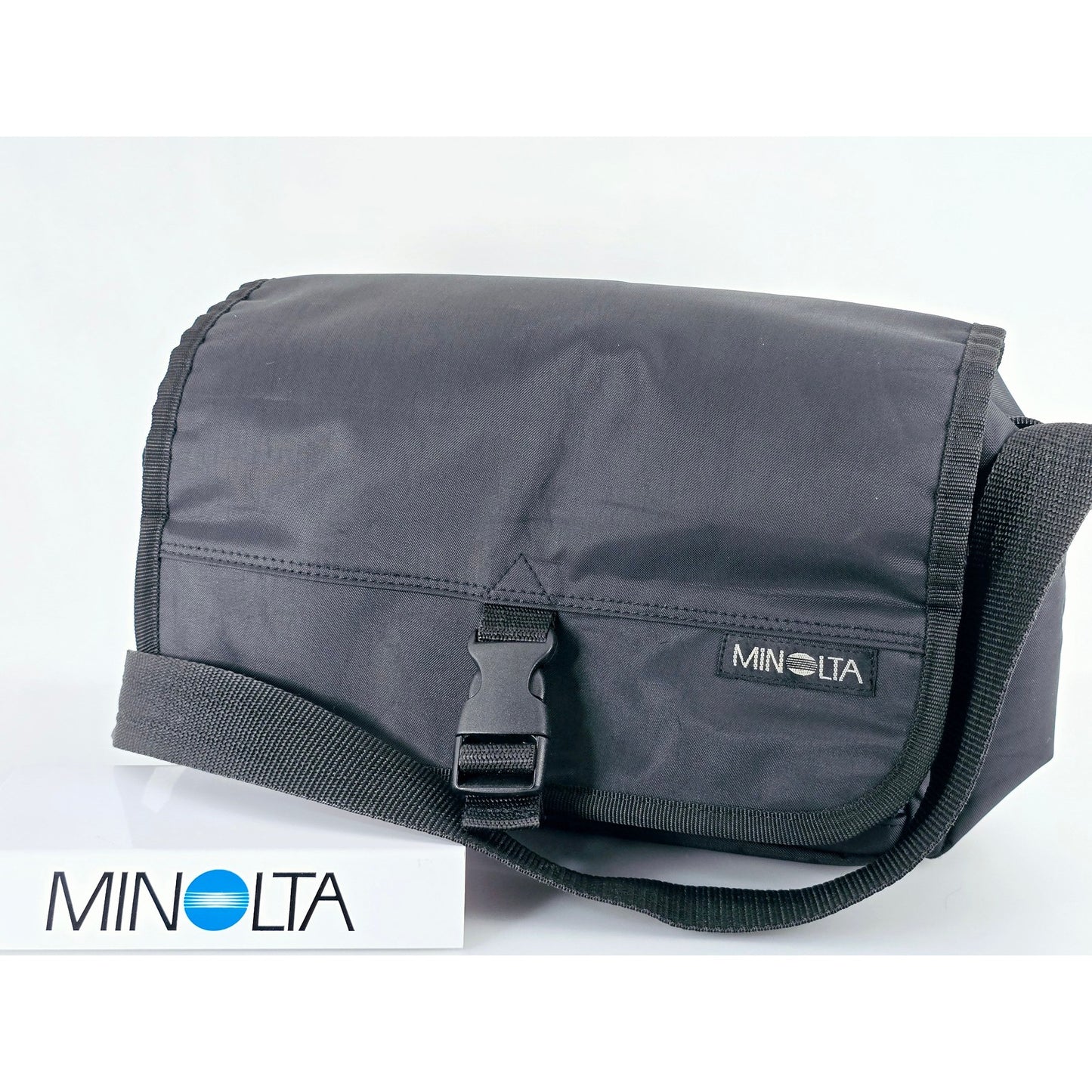 [Pre-owned] Genuine Minolta Camera Lens Shoulder Bag Nylon Black — Near MINT — Japan #5070