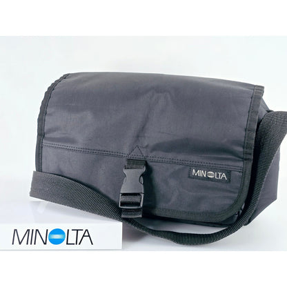 [Pre-owned] Genuine Minolta Camera Lens Shoulder Bag Nylon Black — Near MINT — Japan #5070