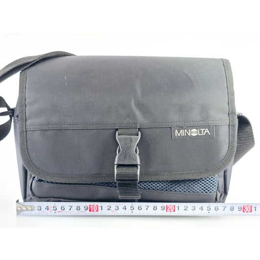 [Pre-owned] Genuine Minolta Camera Lens Shoulder Bag Nylon Black — Near MINT — Japan #5069