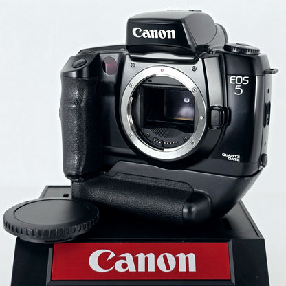[Pre-owned] Canon EOS 5 QD 35mm SLR Film Camera w/ Vertical Grip VG10 — Near Mint — Japan #5417