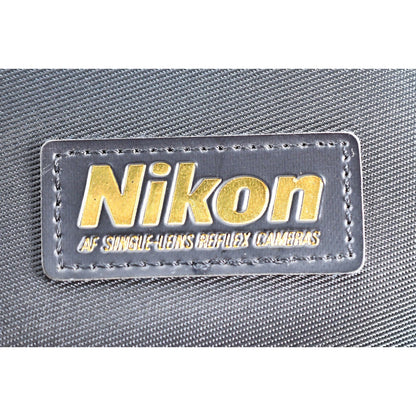 [Pre-owned] Genuine Nikon Camera Lens Shoulder Bag Gold Letters Red Line — MINT — Japan #2287