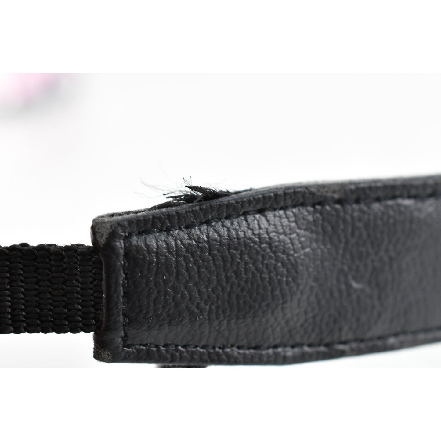 [Pre-owned] Contax Genuine Camera Neck Strap Black Nylon 0.98in (2.5cm) — Near MINT — Japan #2235