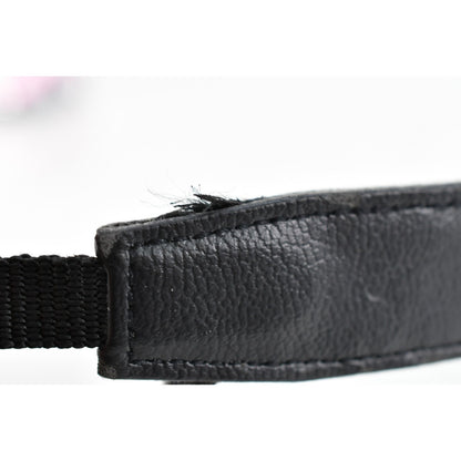 [Pre-owned] Contax Genuine Camera Neck Strap Black Nylon 0.98in (2.5cm) — Near MINT — Japan #2235