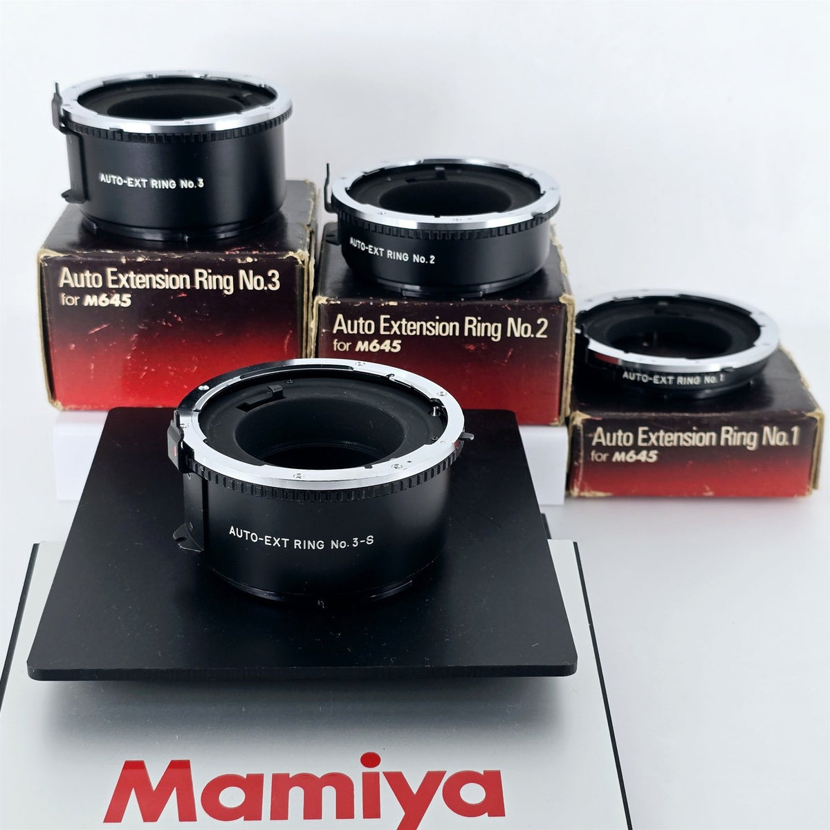 [Pre-owned] Mamiya M645 Auto Extension Ring No.1 2 3 3-s Set for M645 — Mint — Japan #5609