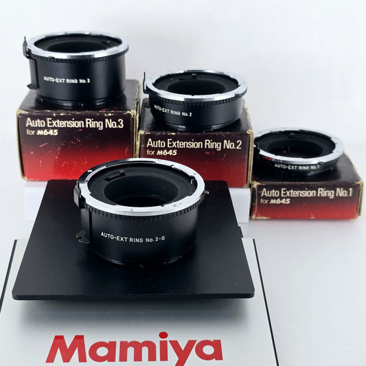 [Pre-owned] Mamiya M645 Auto Extension Ring No.1 2 3 3-s Set for M645 — Mint — Japan #5609