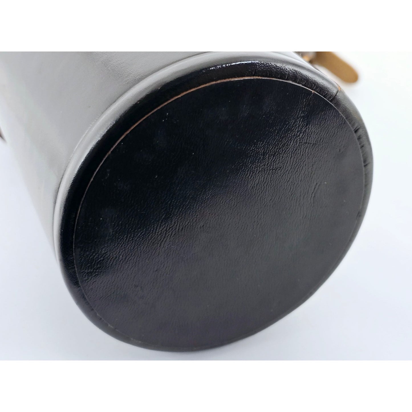 [Pre-owned] Nikon Nippon Kogaku Tokyo Leather Lens Case 6.7in x 2.8in — Near MINT — Japan #4642