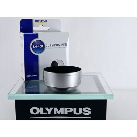 [Pre-owned] Olympus Pen LH-40B Lens Hood Silver for M.Zuiko Digital 45mm F1.8 — MINT — Japan #4088