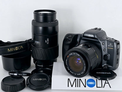 [Pre-owned] Minolta α 303Si Super Film Camera with Cosina 28-70mm & AF 75-300mm Zoom — Near Mint — Japan #5438