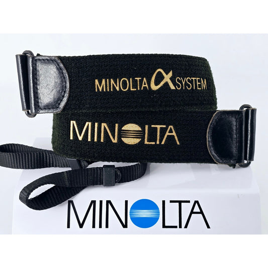 [Pre-owned] Minolta Camera Strap Gold α System for Dynax Maxxum SLR — Near MINT — Japan #4977