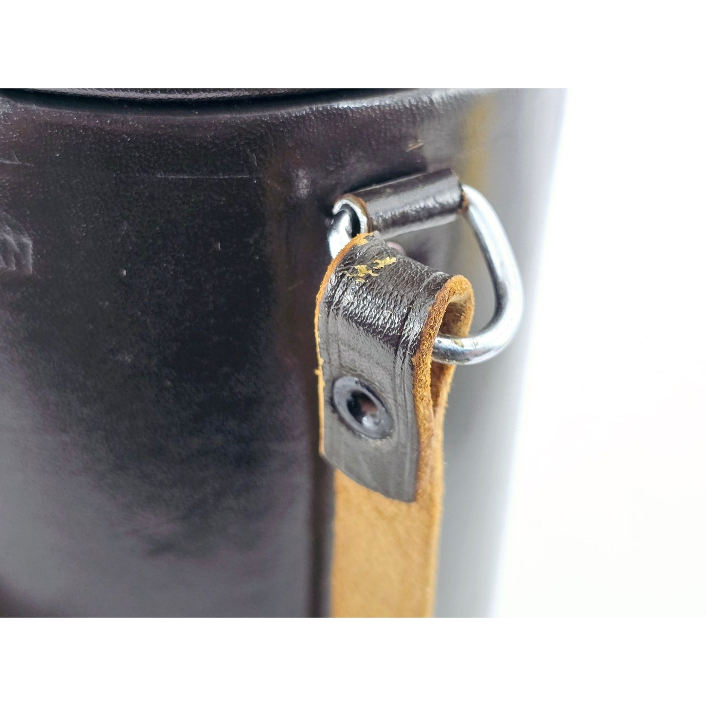 [Pre-owned] Nikon Nippon Kogaku Tokyo Leather Lens Case 6.7in x 2.8in — Near MINT — Japan #4642