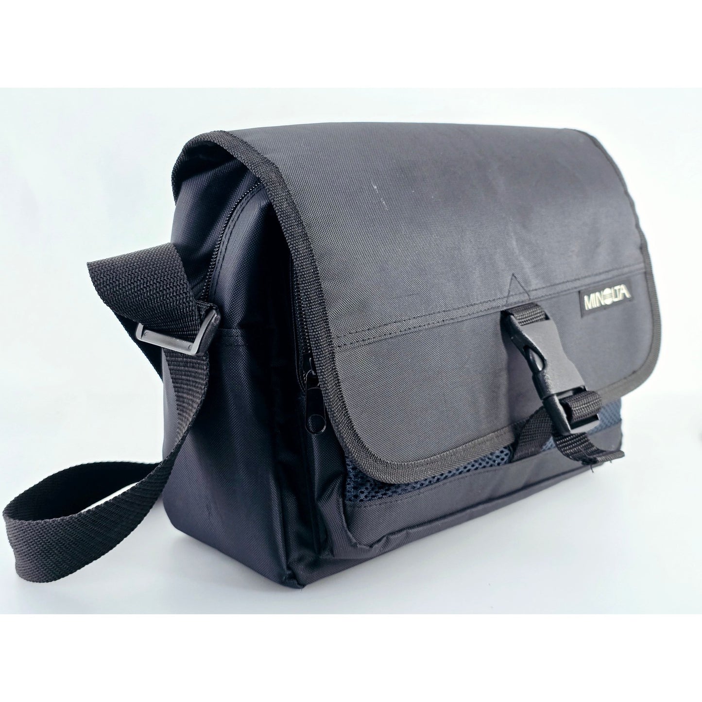 [Pre-owned] Genuine Minolta Camera Lens Shoulder Bag Nylon Black — Near MINT — Japan #5069