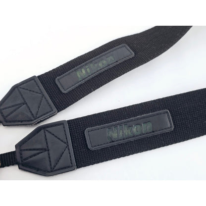 [Pre-owned] Nikon Genuine Camera Neck Strap Black 1.5in (3.8cm) — Near MINT — Japan #3015