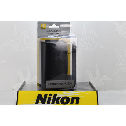 [Pre-owned] Nikon Coolpix CS-NH24 Leather Case Black for S3600 S3500 — Unused — Japan #2419