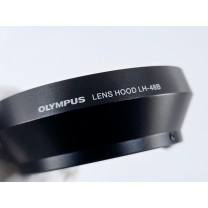 [Pre-owned] Olympus Pen LH-48B Black Metal Lens Hood for 17mm F1.8 — Top MINT — Japan #4087