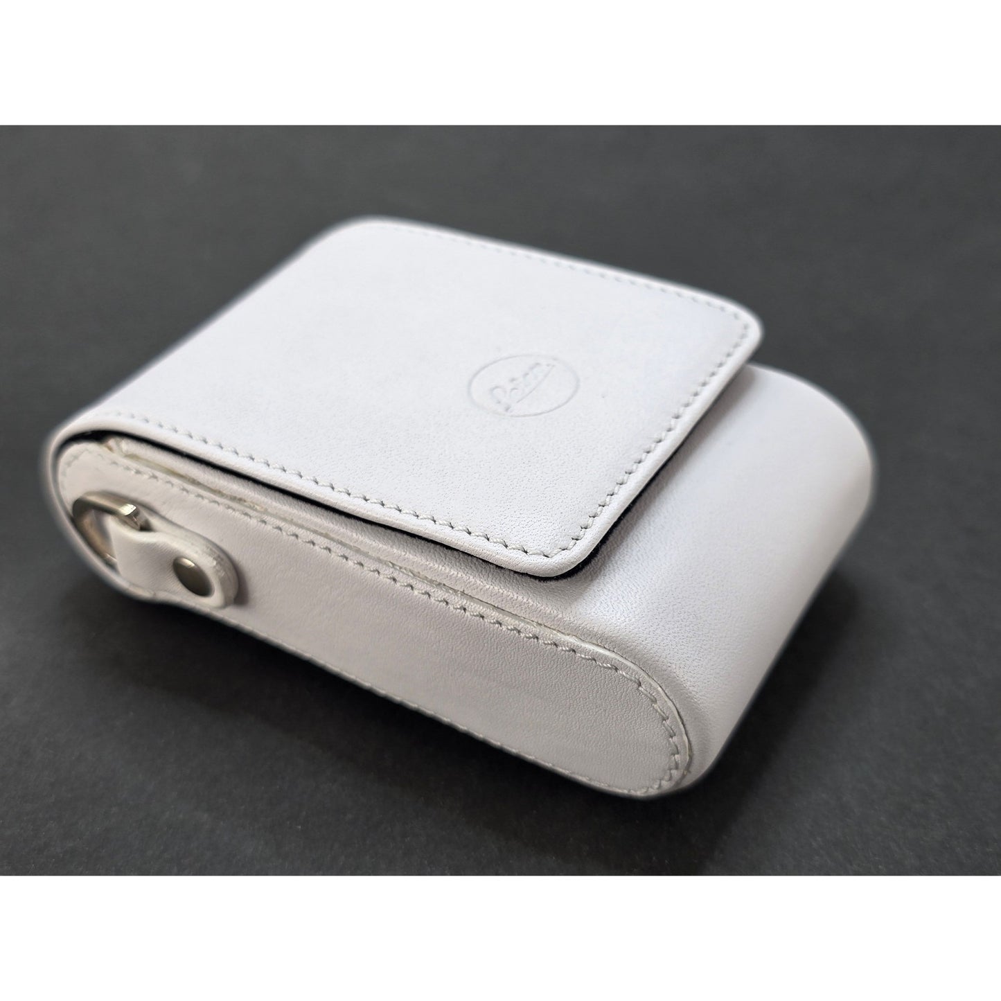 [Pre-owned] Leica 18699 Genuine Leather Camera Case White for C-LUX 2 — Unused — Japan #2477