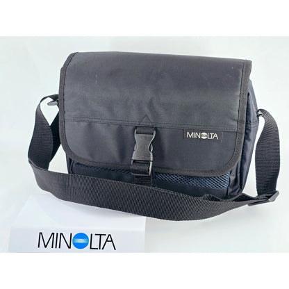 [Pre-owned] Genuine Minolta Camera Lens Shoulder Bag Nylon Black — Near MINT — Japan #5069