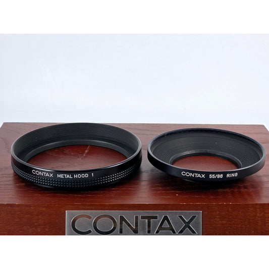 [Pre-owned] Contax Metal Hood 1 with 55/86 Adapter Ring (Genuine) — MINT — Japan #3569