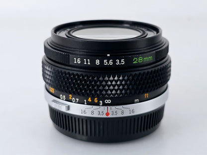 [Pre-owned] Olympus OM System G.Zuiko Auto-W 28mm F3.5 MF Lens — Near Mint+++ — Japan #4063