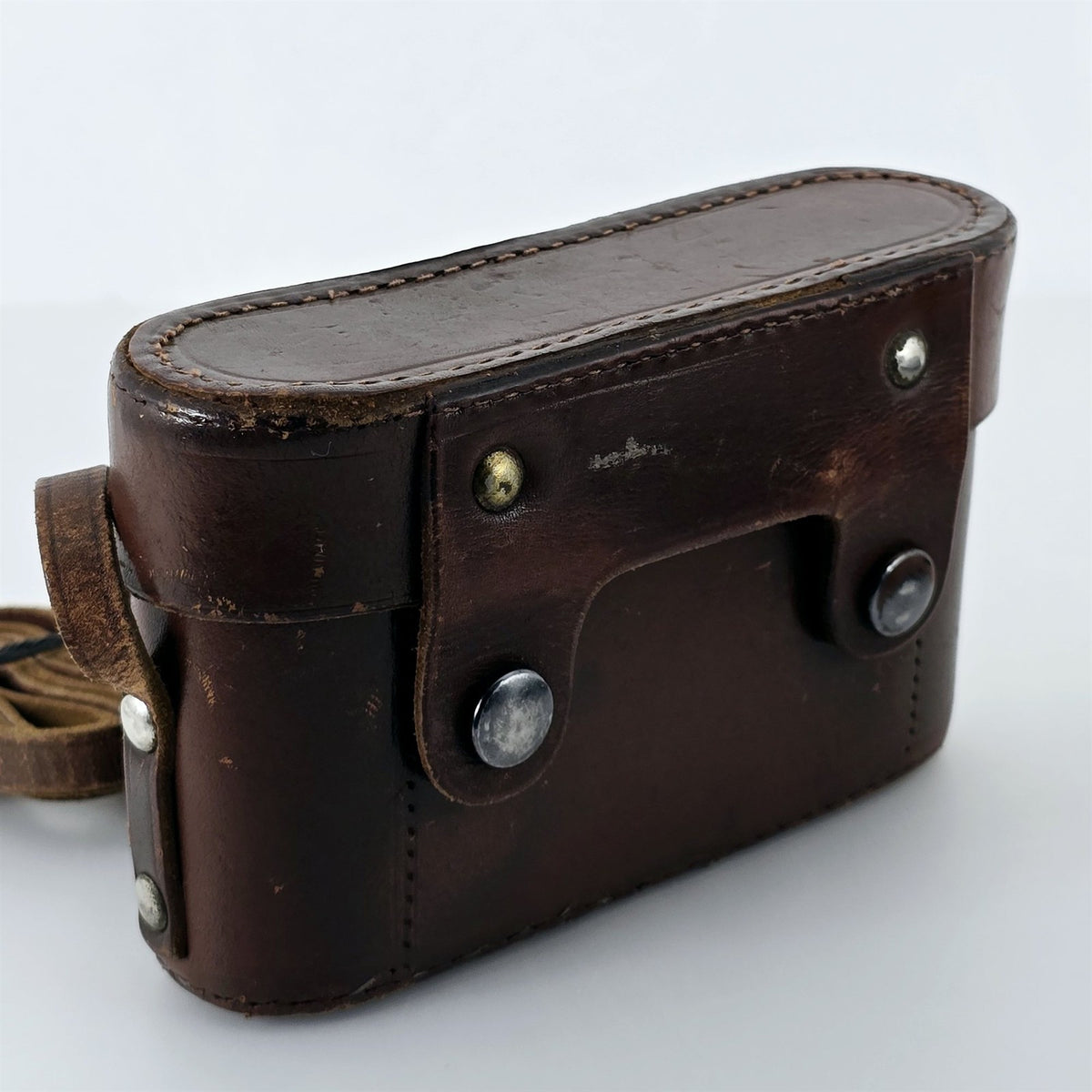 [Pre-owned] Vintage Leica Brown Leather Hard Camera Case — Excellent+++++ — Japan #5455