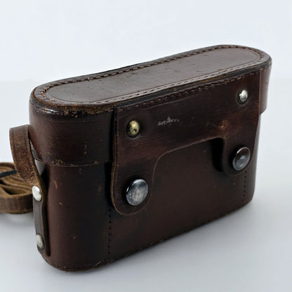 [Pre-owned] Vintage Leica Brown Leather Hard Camera Case — Excellent+++++ — Japan #5455