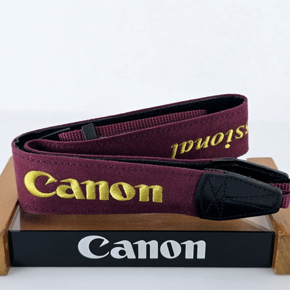 [Pre-owned] Canon Gold Embroidered Logo Neck Strap for EOS Digital — Unused — Japan #5445
