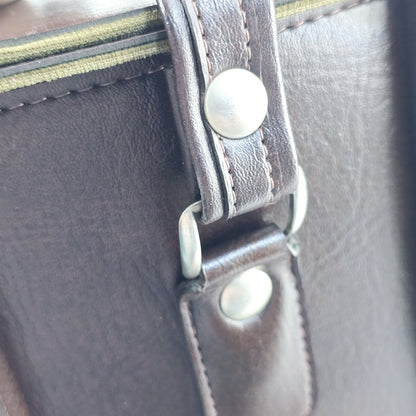 [Pre-owned] Genuine Canon Leather Camera Bag Brown Hard Case Box — Near Mint — Japan #5569