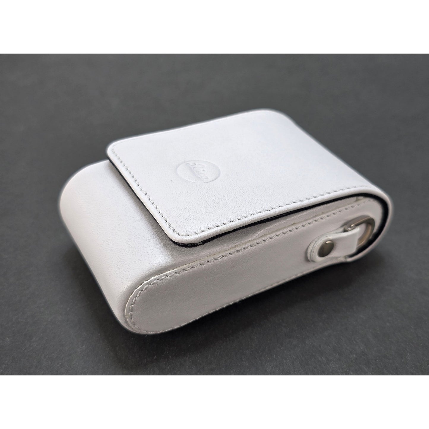 [Pre-owned] Leica 18699 Genuine Leather Camera Case White for C-LUX 2 — Unused — Japan #2477